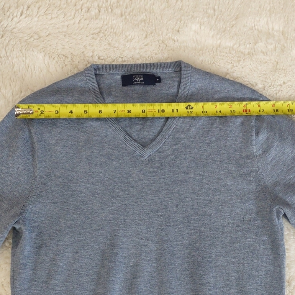 J.CREW 100%Cotton Men's Blue V-Neck Sweater - Picture 9 of 15
